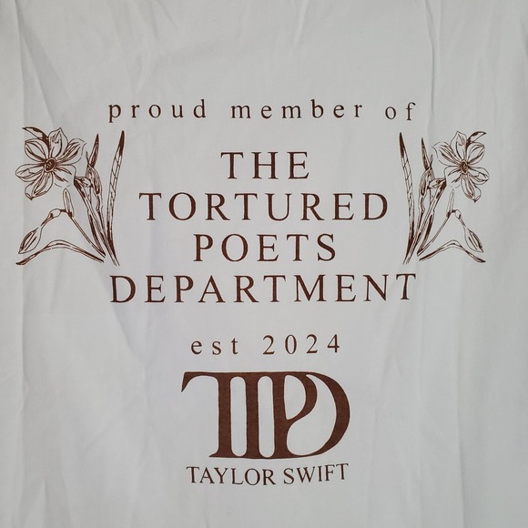 Taylor Swift Shirt Mens Small Tortured Poets Department T-Shirt Tee 2024 Fan Tou - Picture 2 of 6